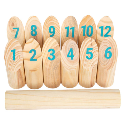 Small foot - houten kubb met nummers werpspel in tas, 13dlg.