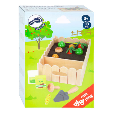 Juego de juegos de vegetales de madera de pie pequeño, 13dlg.