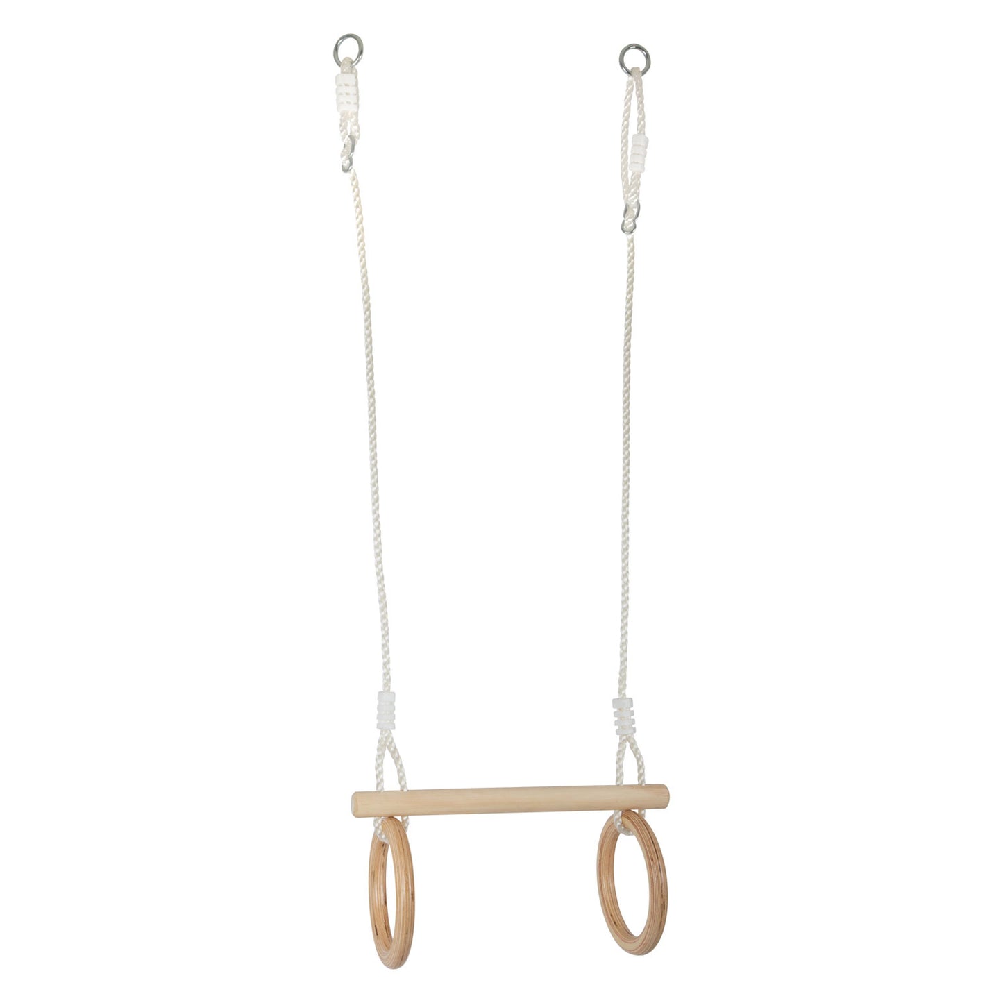 Trapecio de madera de pie pequeño con anillos de gimnasia, 100 cm