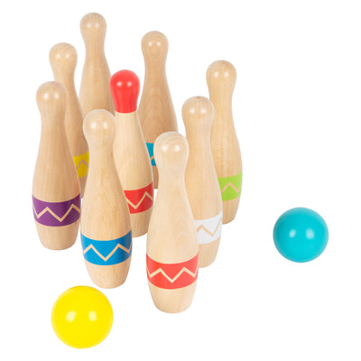 Juego de cono de madera de pie pequeño con patrón zigzag, 11dlg.