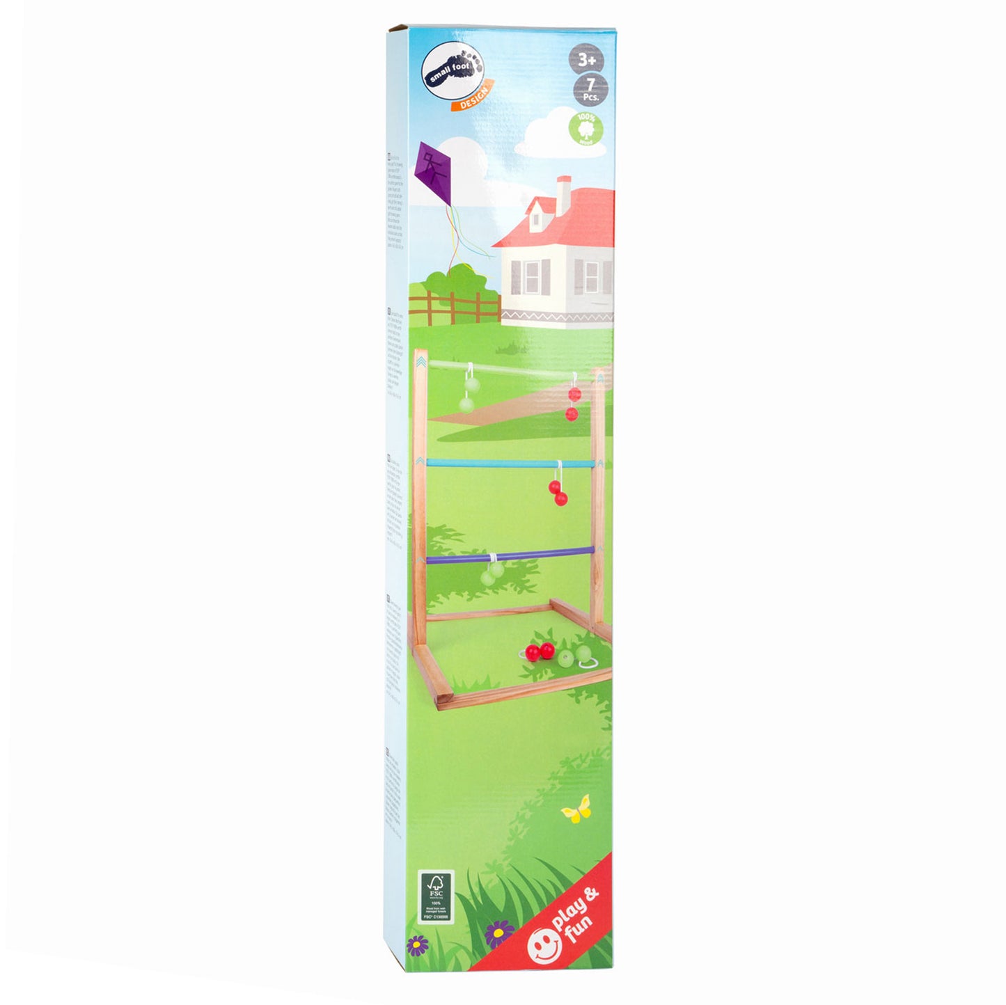 Pequeño juego de lanzamiento de golf de escalera de madera, 7dlg.