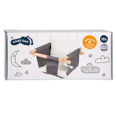 Piccolo piede di legno bambino swing con cuscino