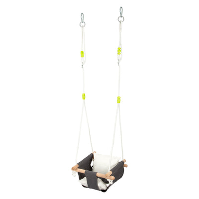 Piccolo piede di legno bambino swing con cuscino