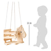 Swing de caballo de madera de pie pequeño, 145 cm