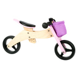 Triciclo de madera de pie pequeño y 2in1 rosa - afbeelding 5