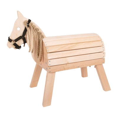 Caballo de madera de pie pequeño compacto