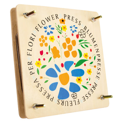 Small foot - houten bloemenpers, 18x18cm
