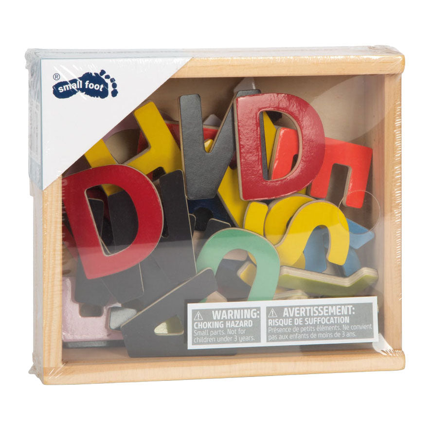 Piccole piede - lettere magnetiche in legno colore, 37dlg.