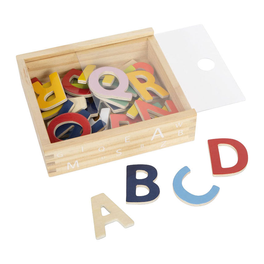 Piccole piede - lettere magnetiche in legno colore, 37dlg.