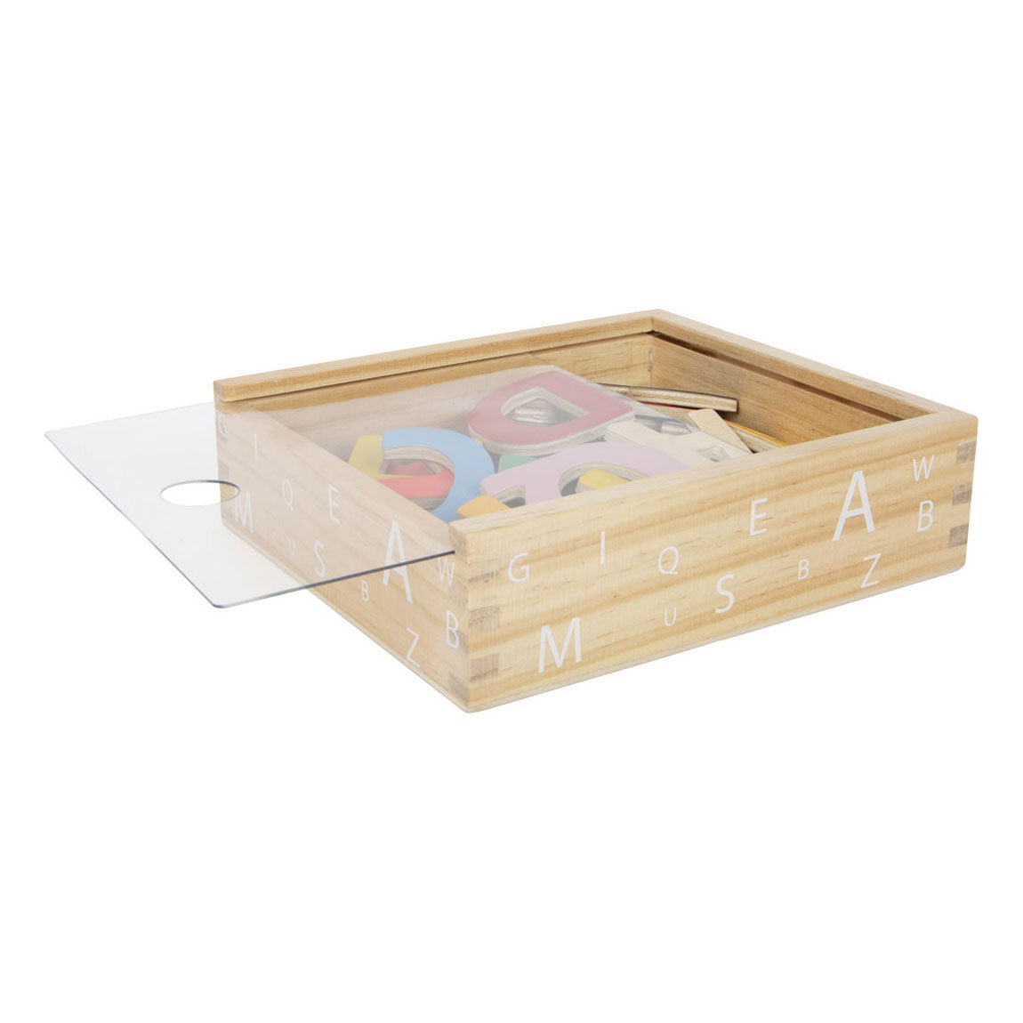 Piccole piede - lettere magnetiche in legno colore, 37dlg.