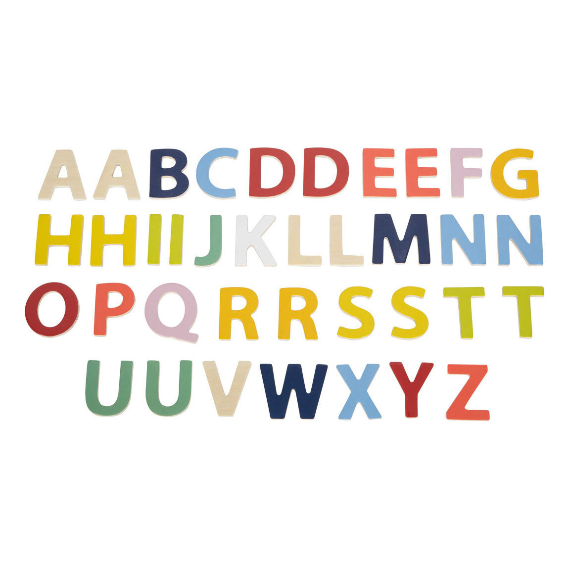 Piccole piede - lettere magnetiche in legno colore, 37dlg.