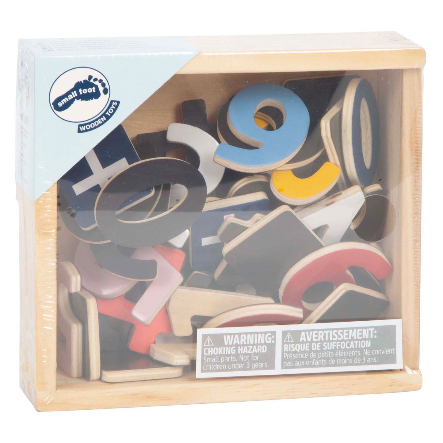 Pie pequeño - figuras magnéticas de madera color. 37dlg.