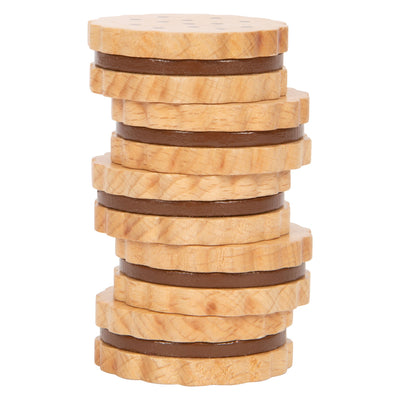 Piatti di legno di piccoli piede biscotti sandwich, 5dlg.