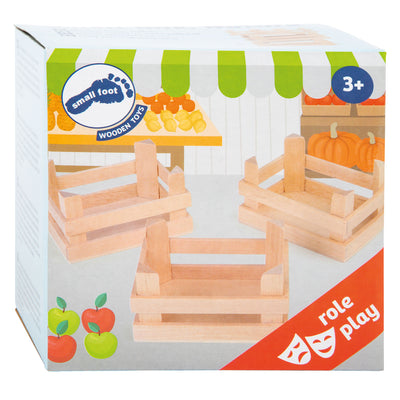 Casse di legno a piede piccoli piccoli 10x8x5,5 cm, set di 3