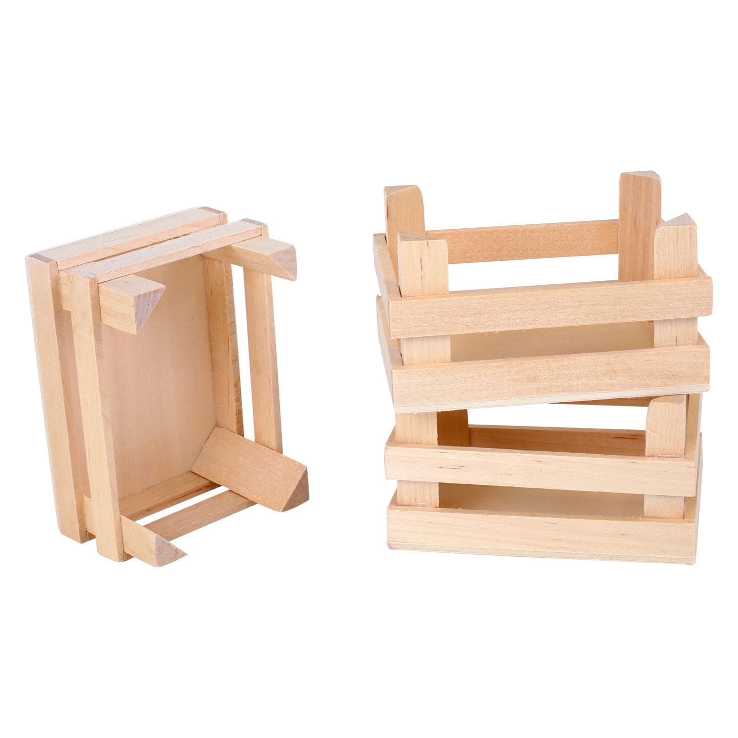 Cajas de madera de pie pequeñas pequeñas 10x8x5.5 cm, conjunto de 3