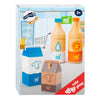 Pequeño piso de madera de madera bebida set fresca, 4dlg,