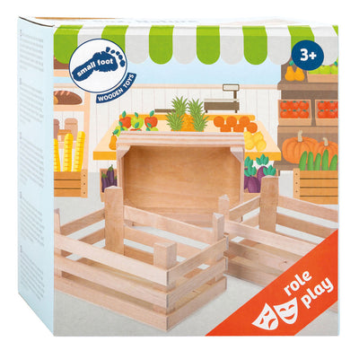 Casse di legno a piedi piccoli grandi 18x12x9,5 cm, set di 3