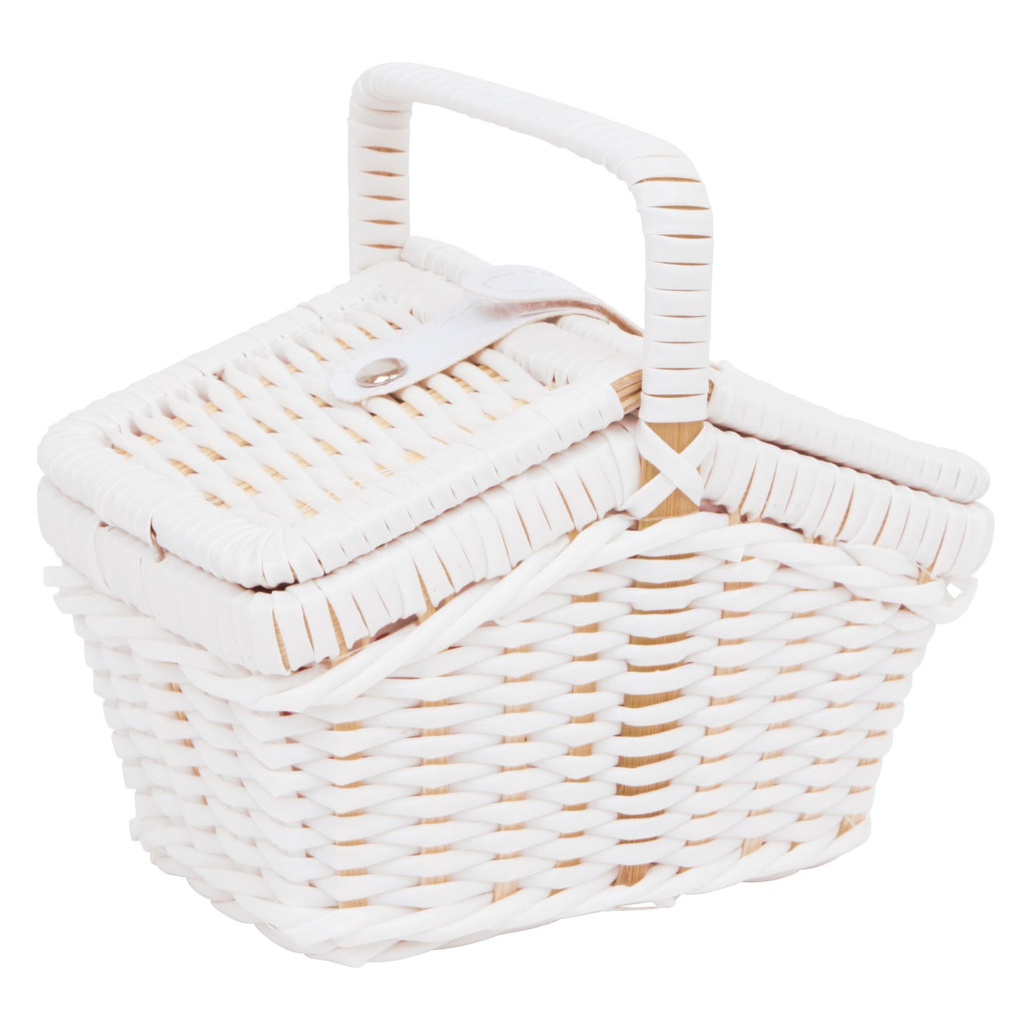 Canasta de picnic de madera de pie pequeño Tina con vajilla, 19dlg.