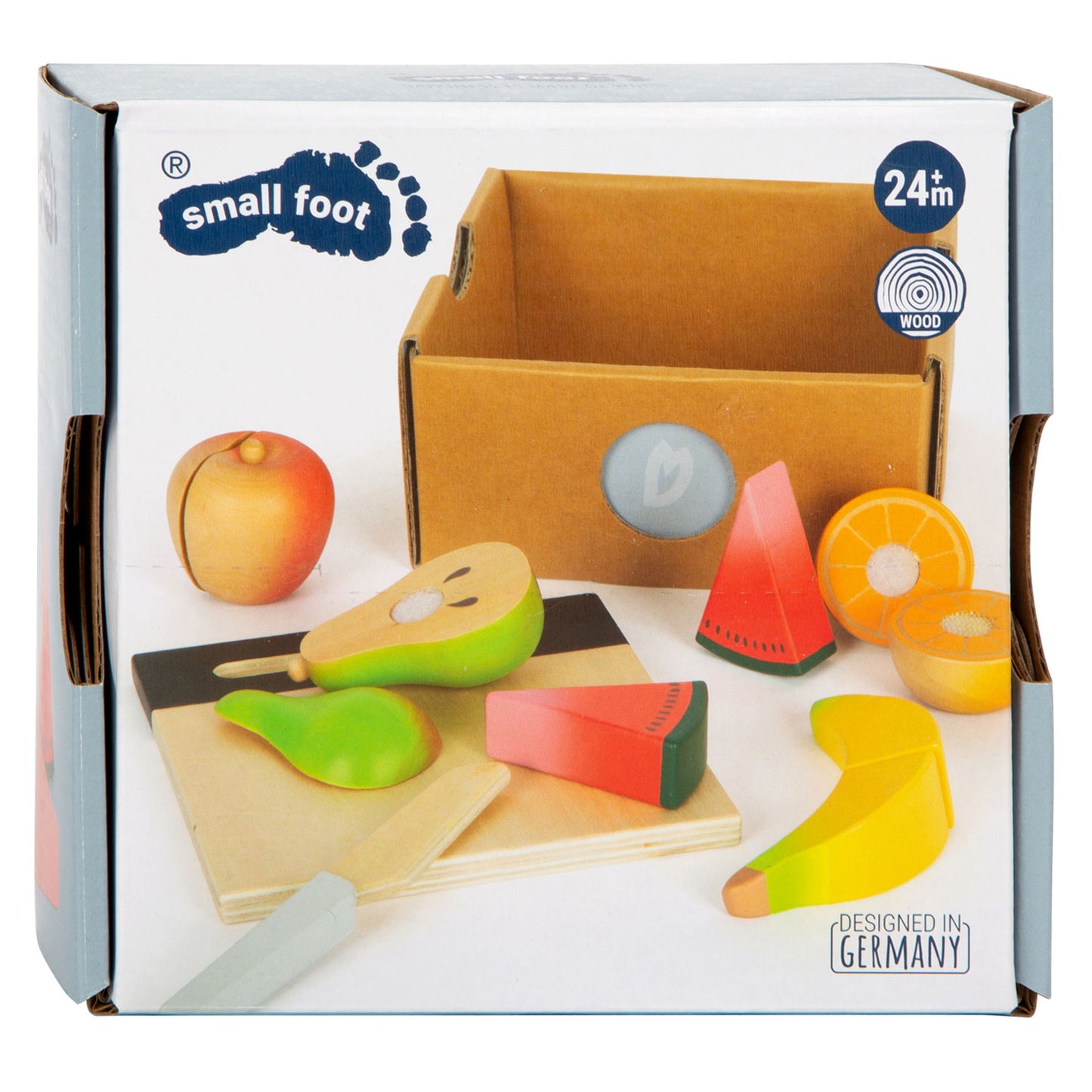 Playets de corte de madera de pie pequeño juego de frutas, 13dlg.