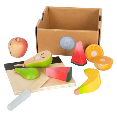 Small foot wooden cut playets fruit set, 13dlg.