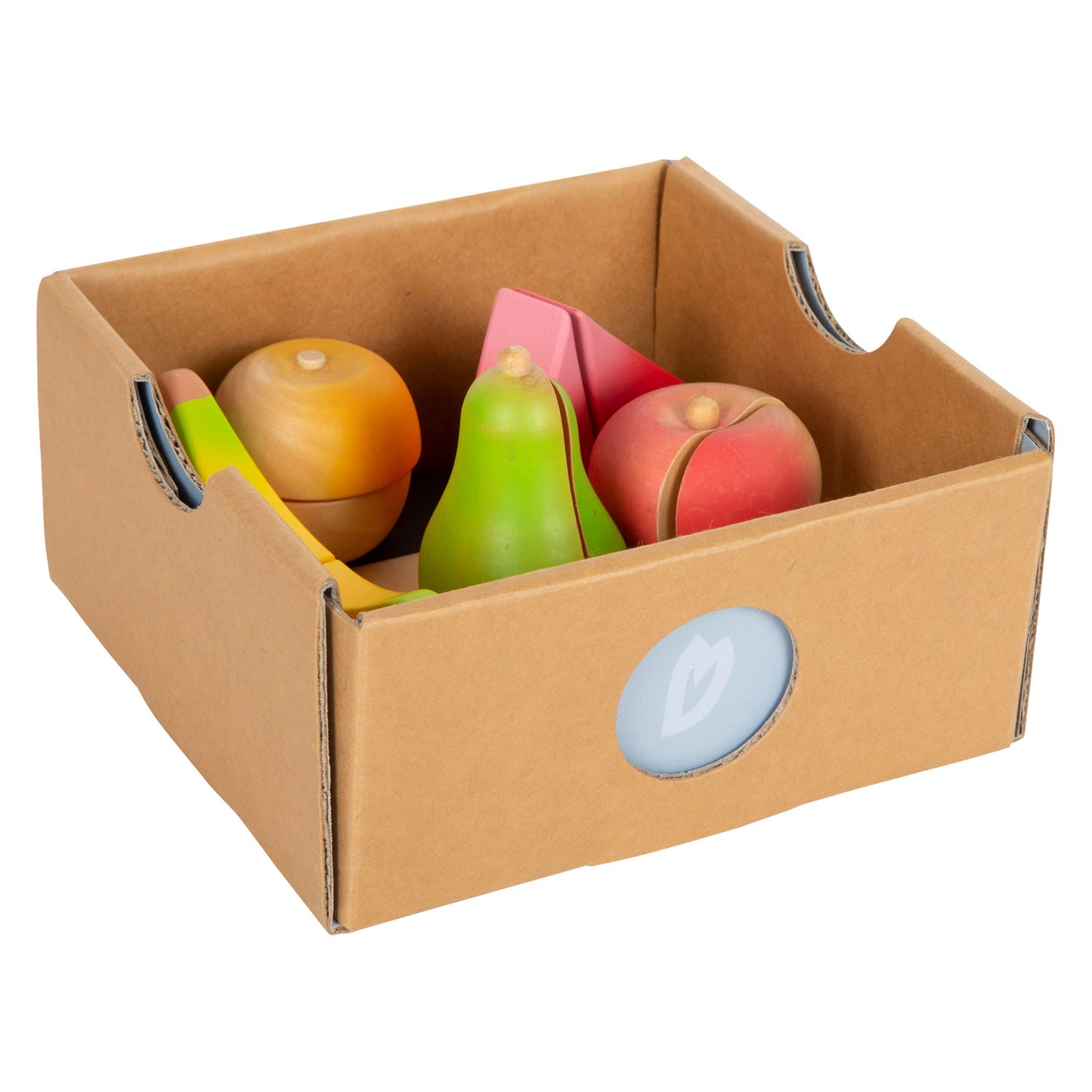Playets de corte de madera de pie pequeño juego de frutas, 13dlg.