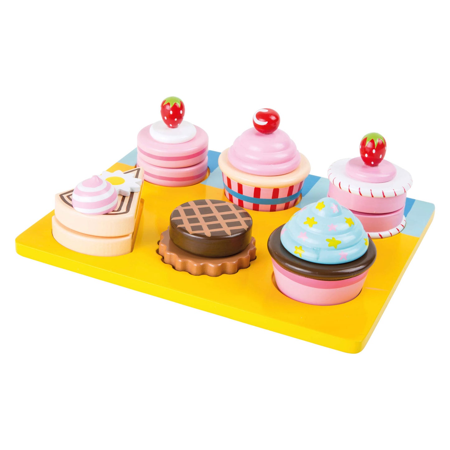 Cupcakes e set di torte a legno a piede piccoli, 13dlg.