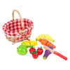 Canasta de picnic de madera de pie pequeño con fruta cortada, 15dlg.