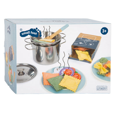 Set di pasta per la pasta di giocatini in legno di piccoli piedi, 19dlg.