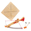 Crossbog deportivo de madera de pie pequeño con tablero objetivo, 4dlg.