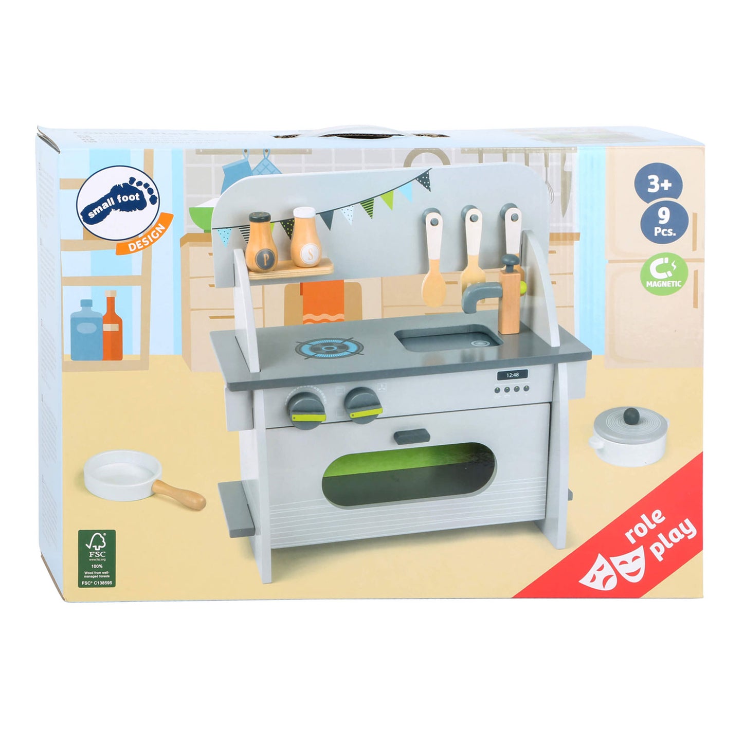 Small Foot Houten Speelkeuken Compact, 9dlg.