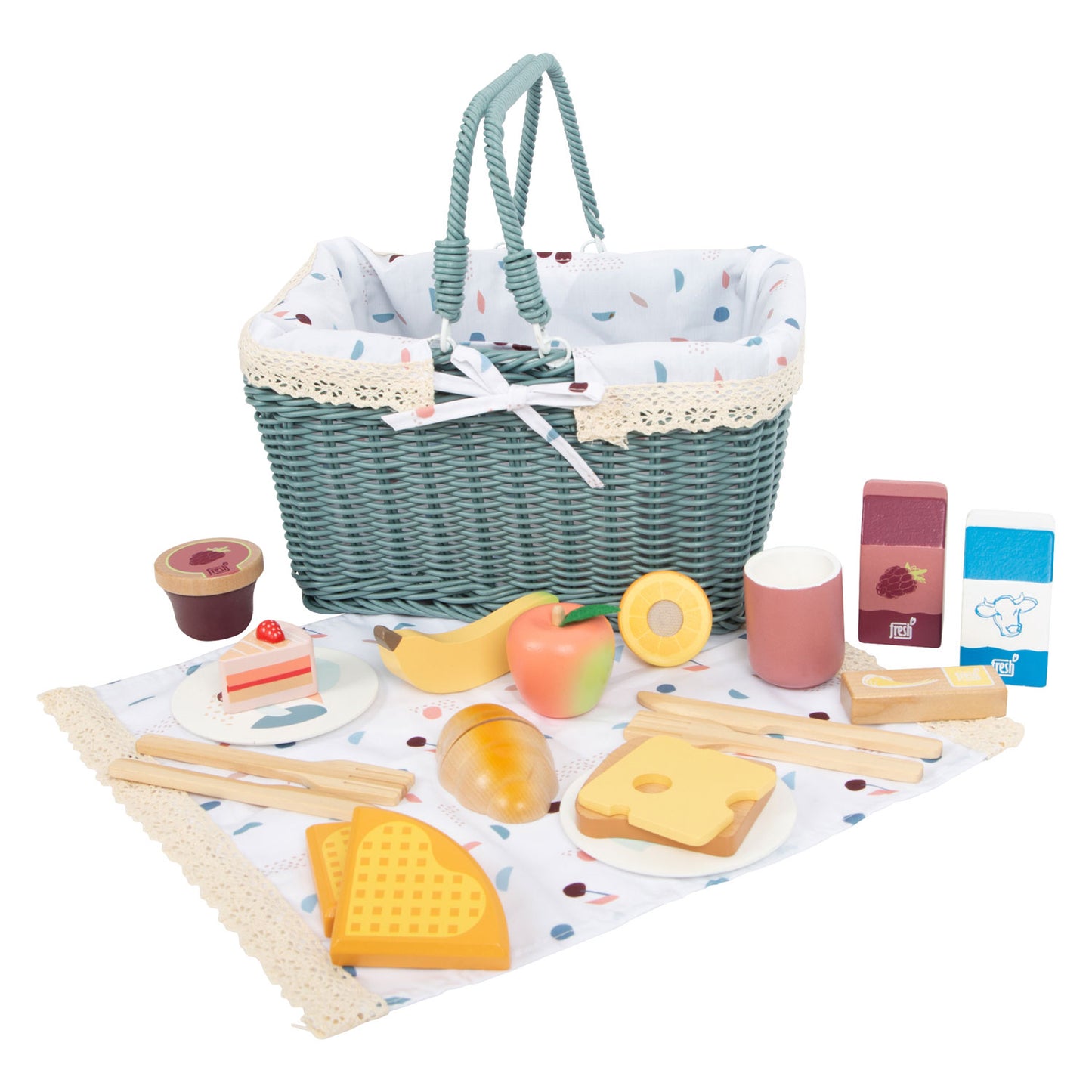Picnic de pie pequeño juego con playets de madera sabrosa, 26dlg.