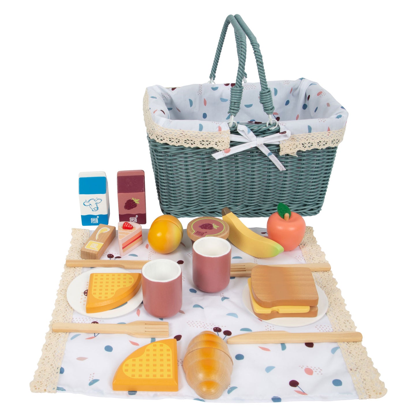 Picnic de pie pequeño juego con playets de madera sabrosa, 26dlg.