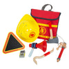 Zaino per vigili del fuoco di piccoli piedi con attributi di brigata di vigili del fuoco in legno, 8dlg.