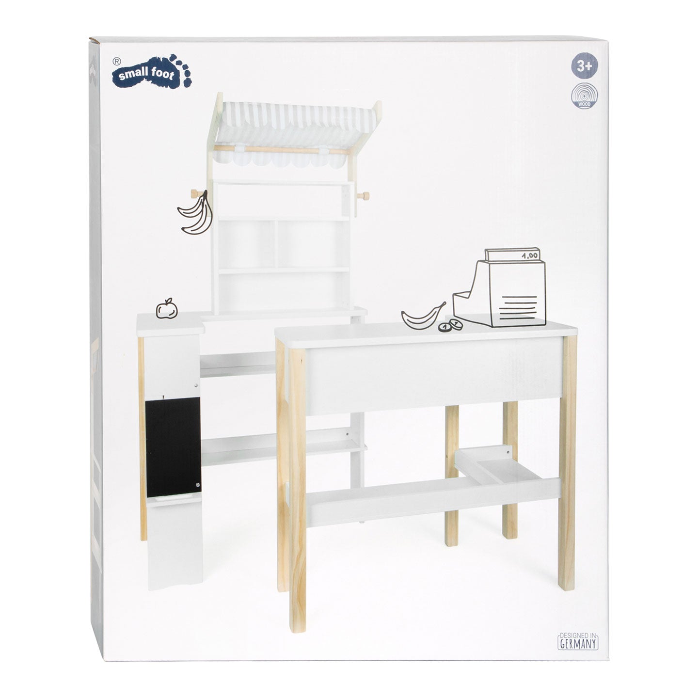 Small foot wooden store white compact