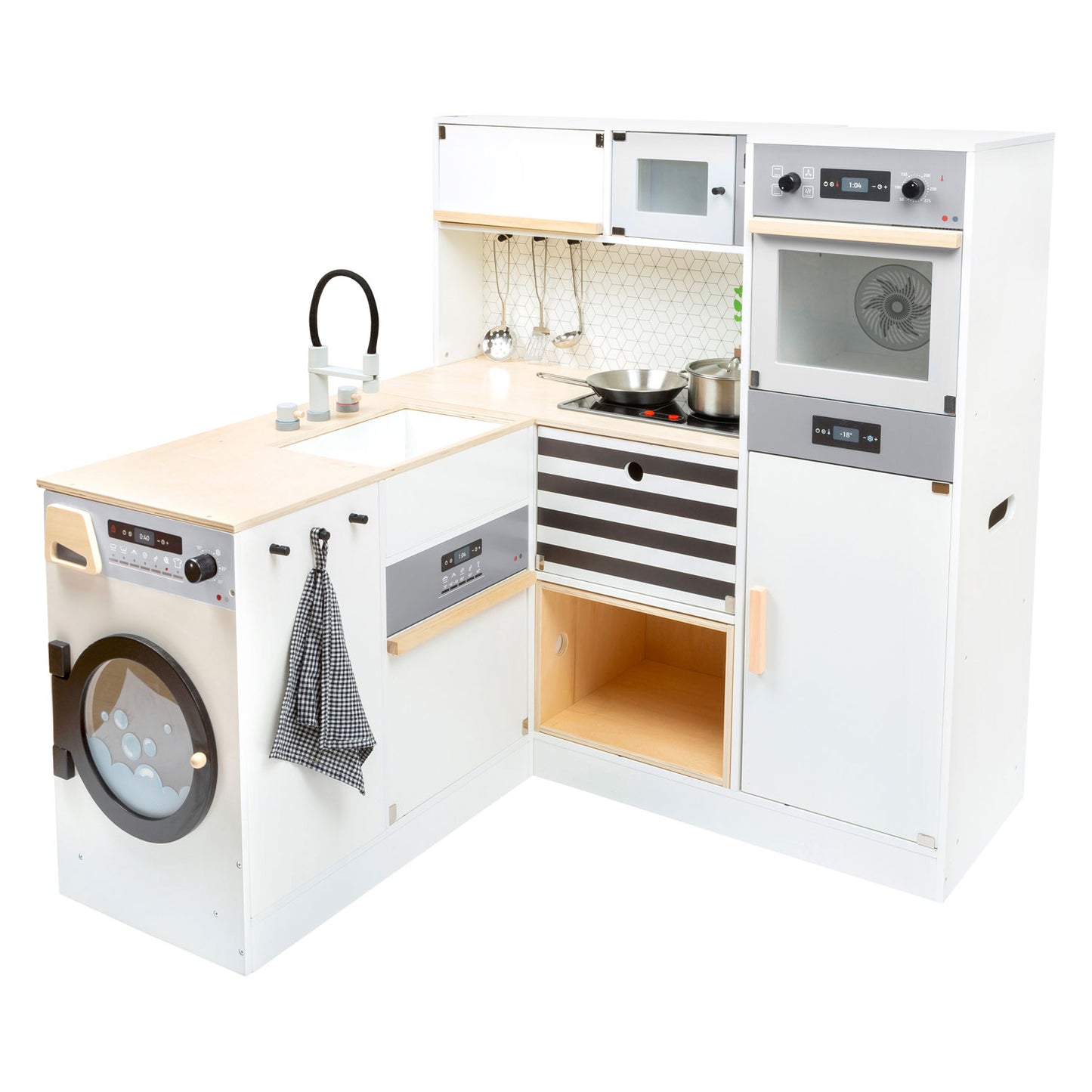 Cocina modular de madera pequeña de madera de pie XL White, 9dlg.