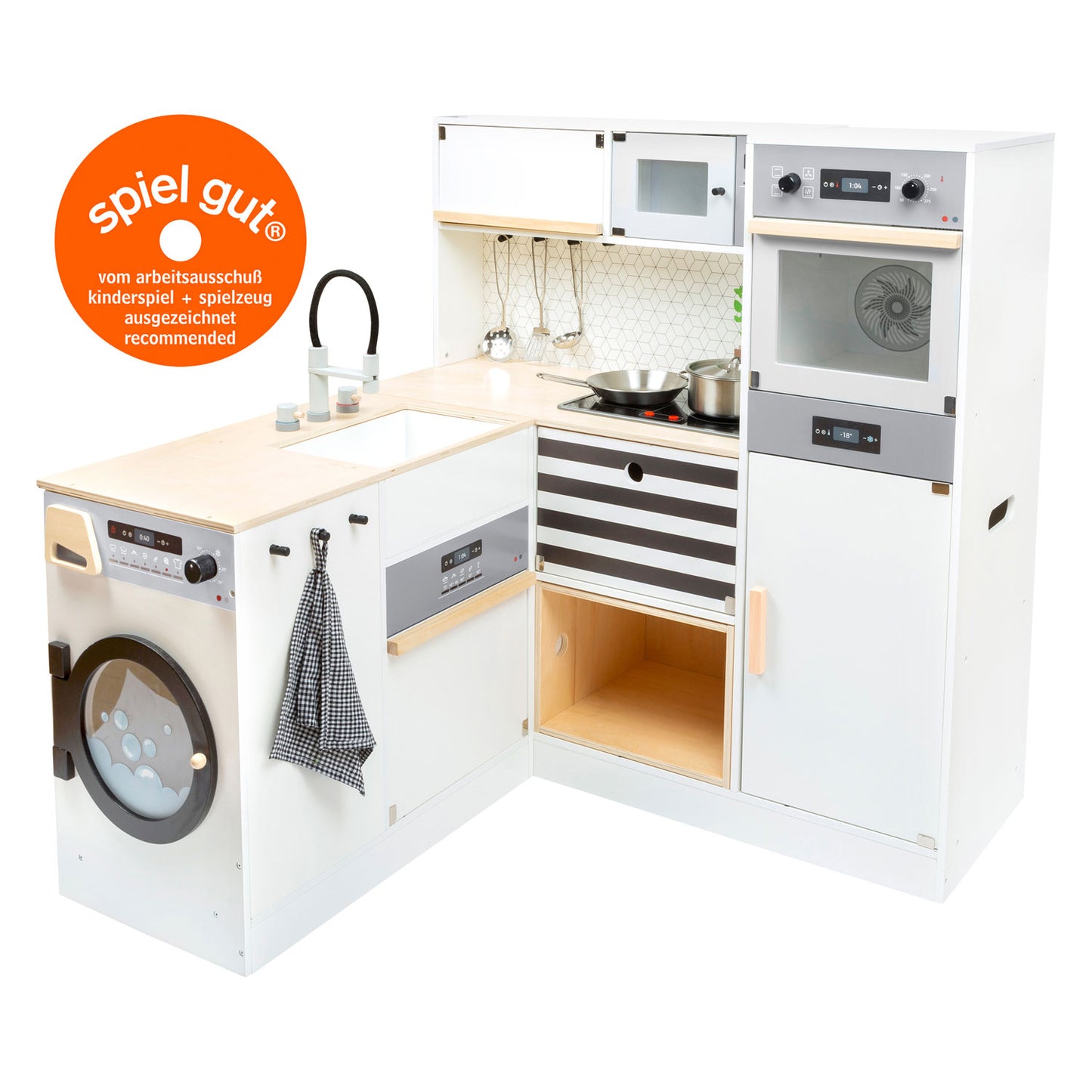 Cocina modular de madera pequeña de madera de pie XL White, 9dlg.