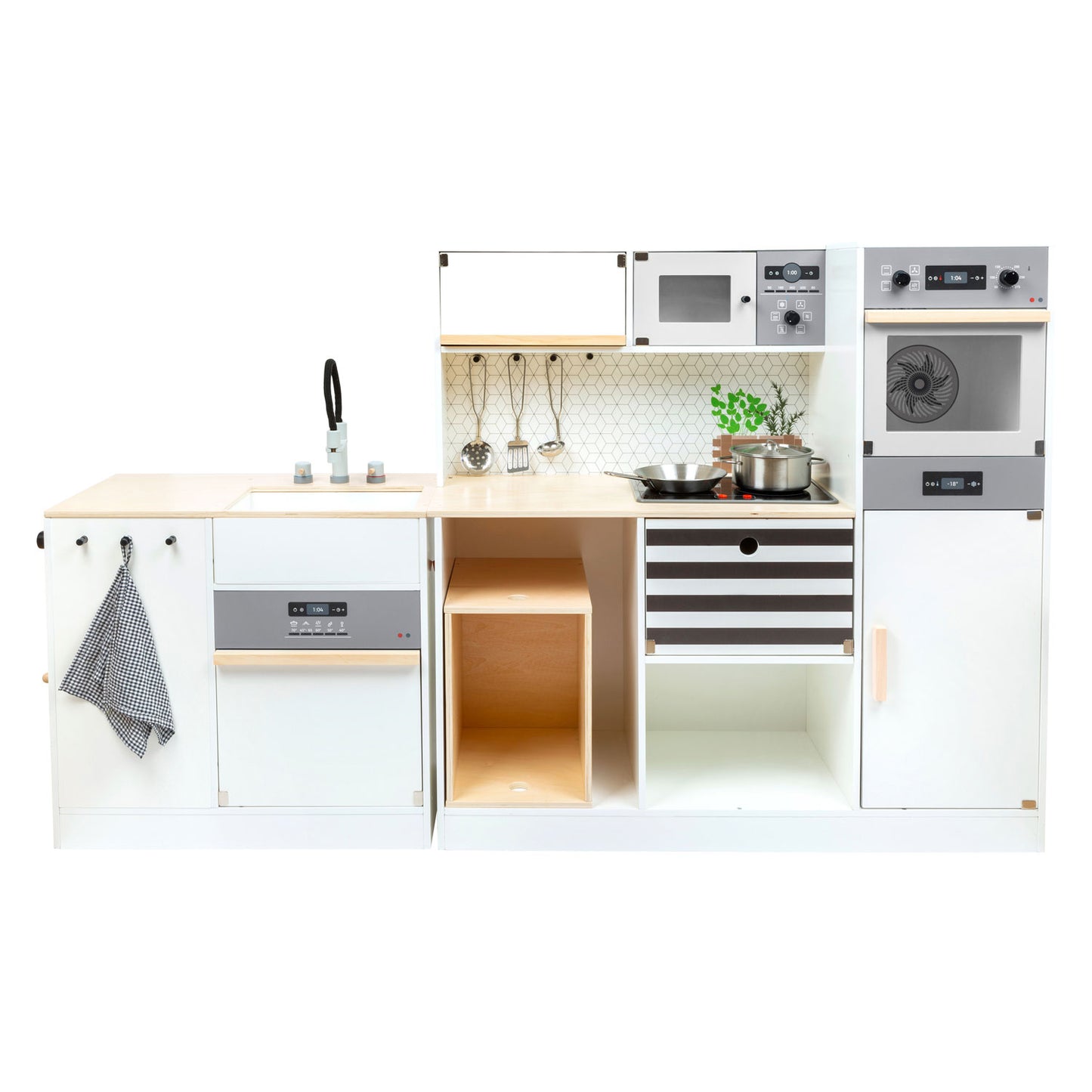 Cocina modular de madera pequeña de madera de pie XL White, 9dlg.