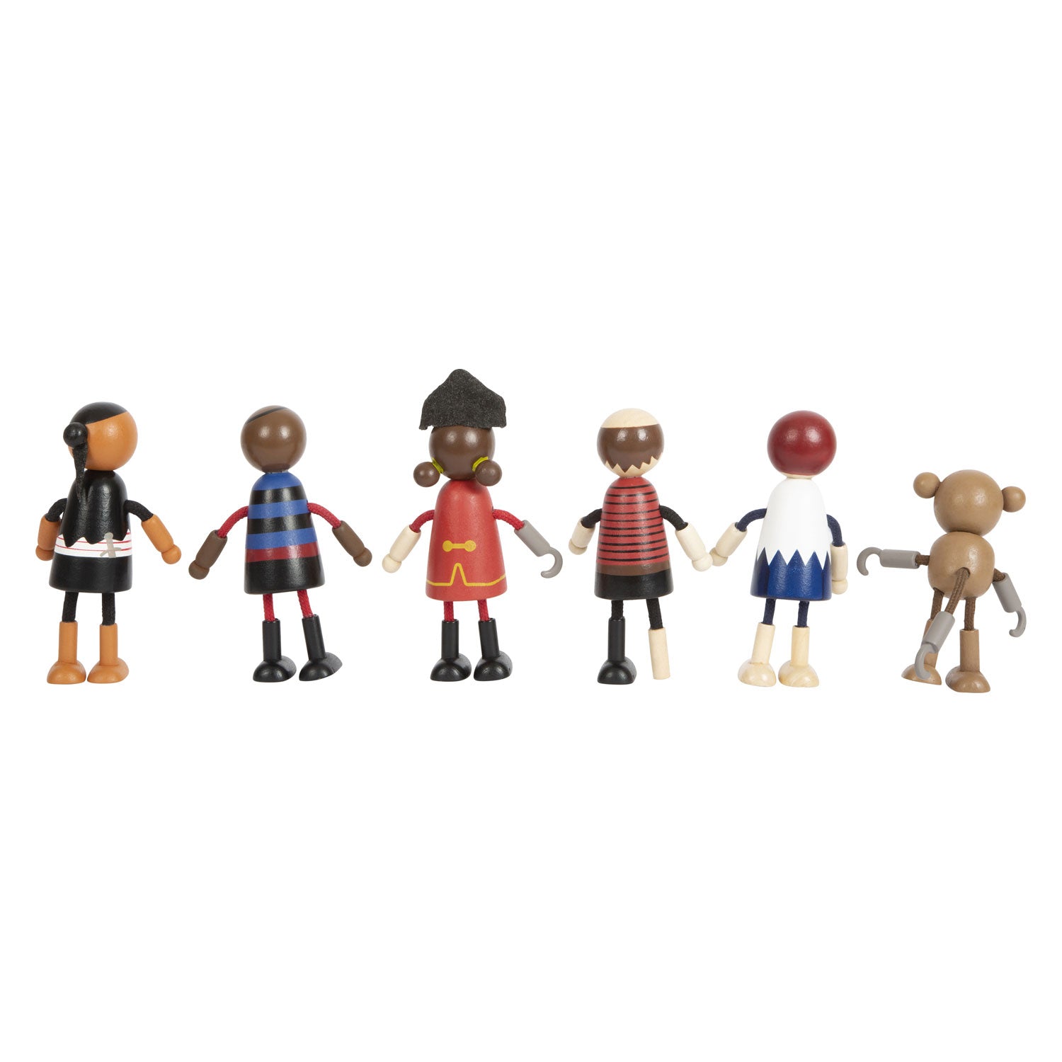 Small foot - houten poppetjes piraat buigbaar, 6st.