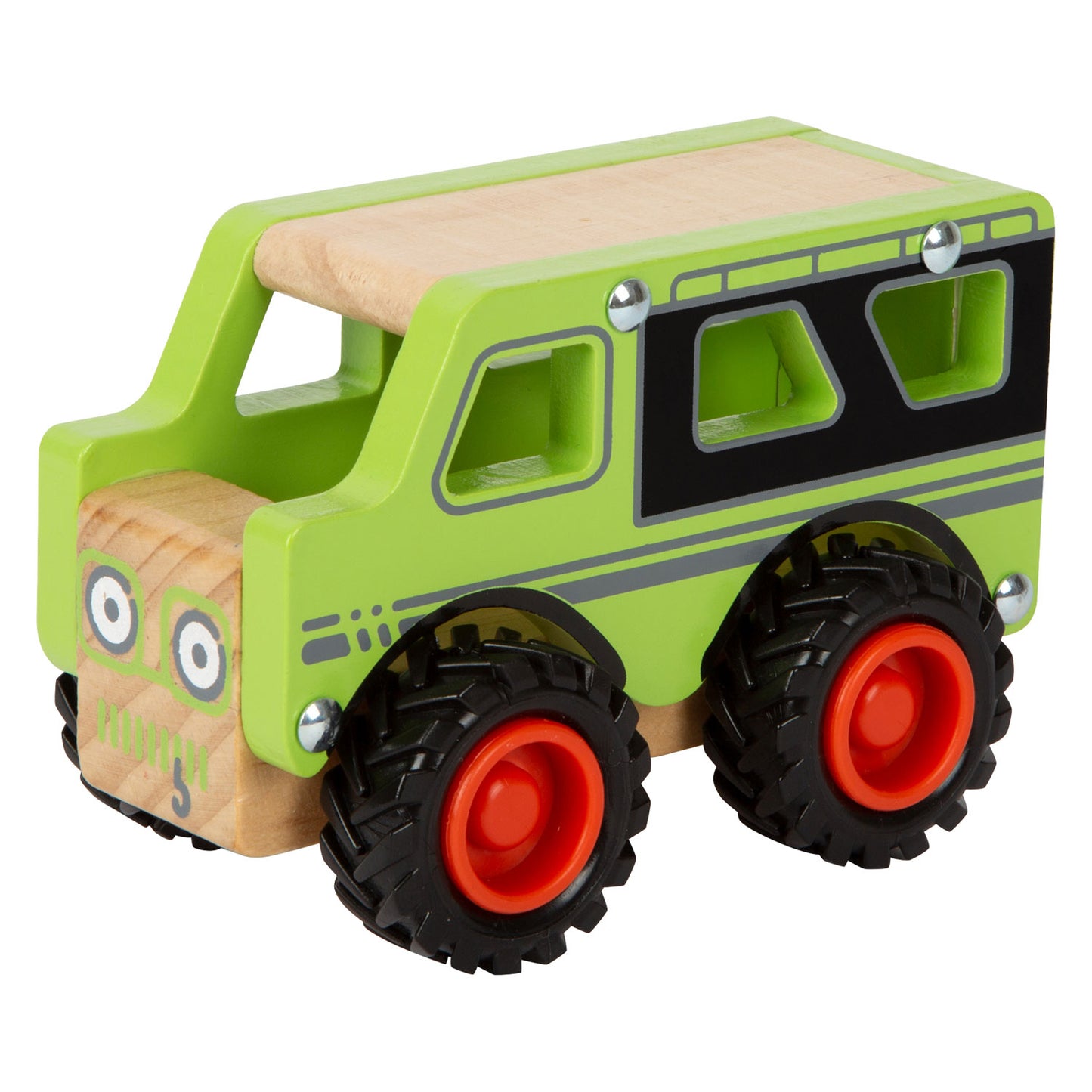 Pequeño jeep de madera de madera de madera
