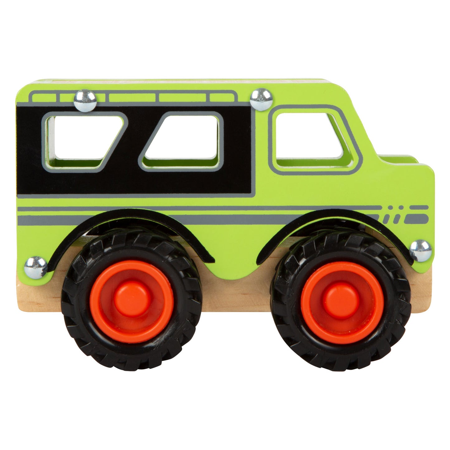 Pequeño jeep de madera de madera de madera