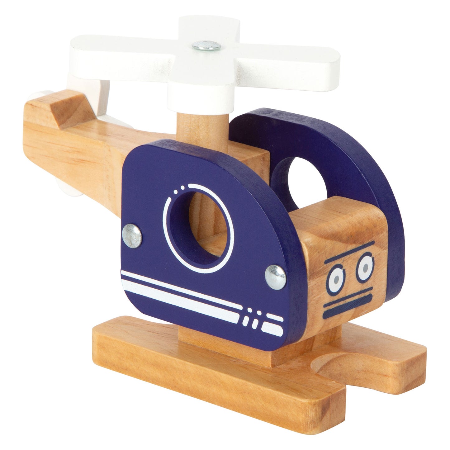 Blu elicottero in legno a piede piccoli
