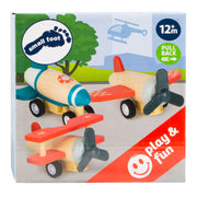 Small foot - houten pull-back vliegtuigen, set van 3 - afbeelding 2