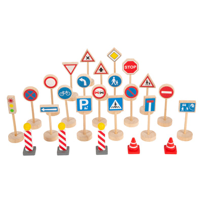 Small foot - houten mini verkeersbordenset, 25dlg.