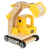 Small foot - houten graafmachine geel