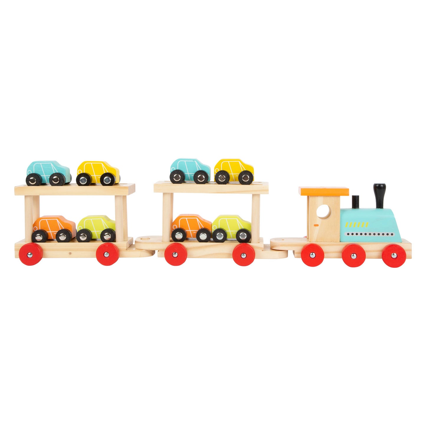 Trasportatore di treni in legno con auto con auto, 11dlg.