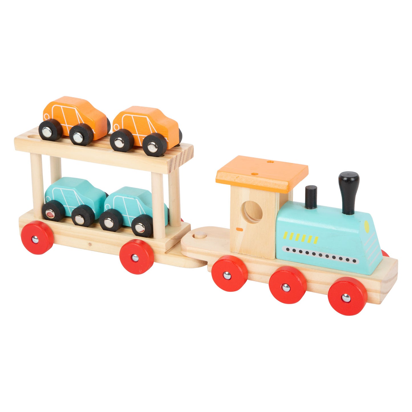Trasportatore di treni in legno con auto con auto, 11dlg.