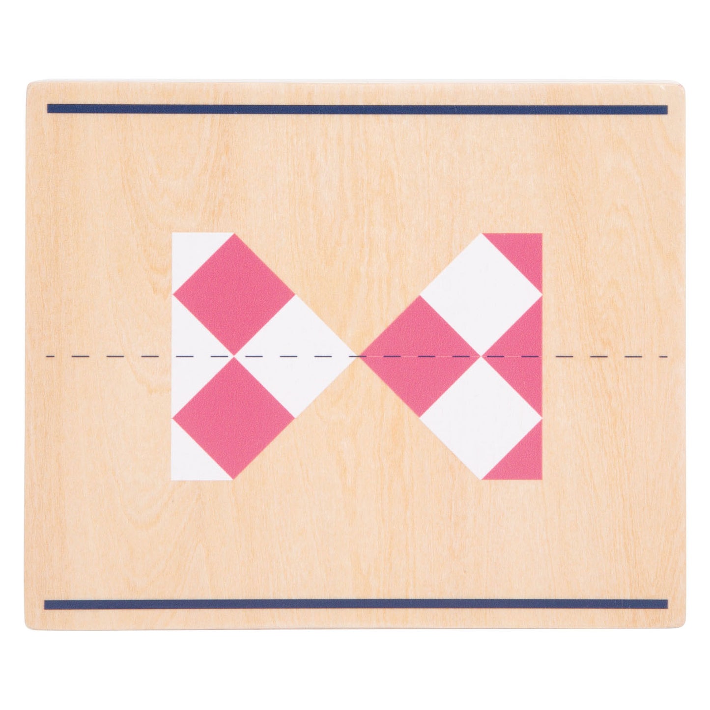 Juego de simetría de madera de pie pequeño con espejo educativo