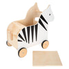 Caja de juguetes de madera de pie pequeña y figura de caminata Zebra Wildlife