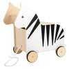 Caja de juguetes de madera de pie pequeña y figura de caminata Zebra Wildlife