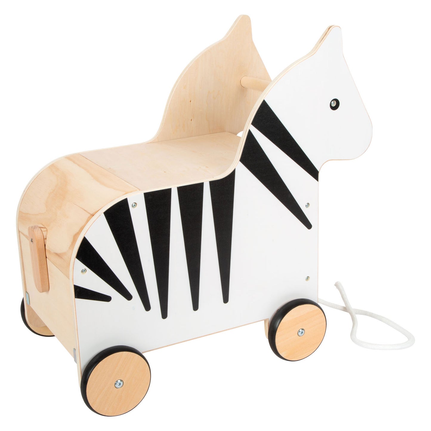 Small Foot Houten Speelgoedbox en Trekfiguur Zebra Wildlife